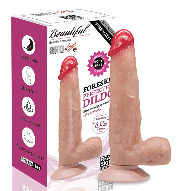 Foreskin Perfection Dildo 22 CM - Çift Kat...