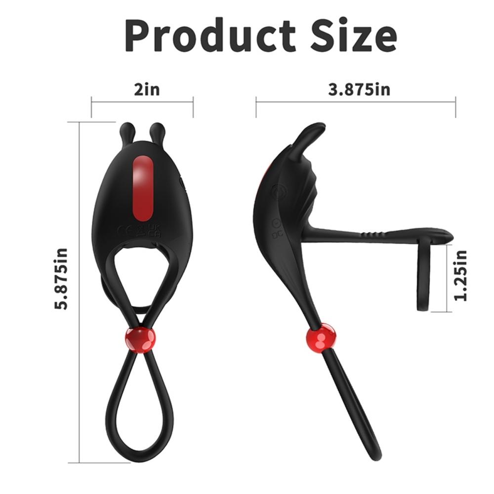 Güçlü Titreşimli Klitoris ve G-Spot Uyarıcı Boyutu Ayarlanabilir Testis ve Penis Halkası