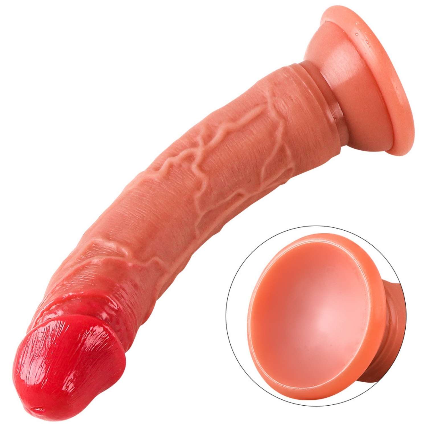 Kirk - Ultra Yumuşak Doku Testissiz Realistik Dildo Çift Katmanlı Silikon Gerçekçi Yapay Penis 17 CM