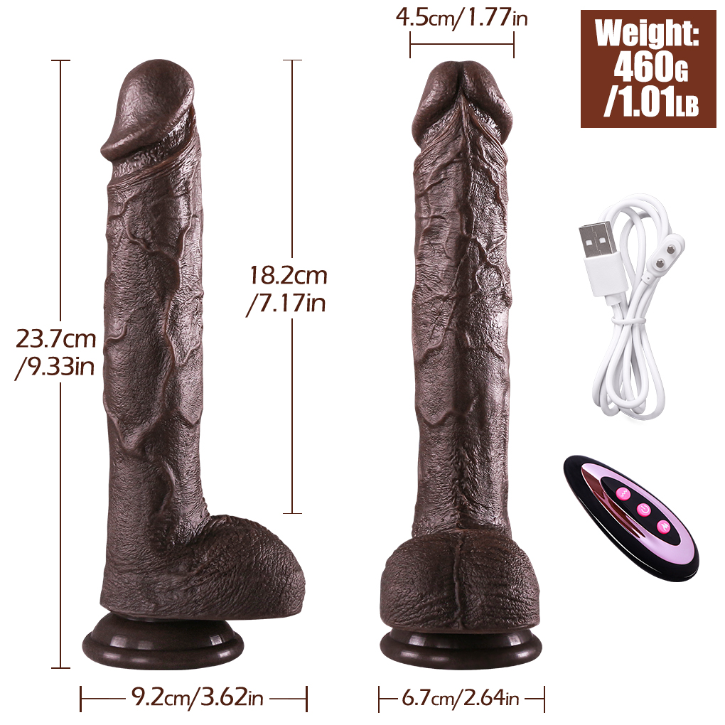 Derek - Isıtmalı İleri Geri Hareketli ve Rotasyonlu Gerçekçi Damarlı Zenci Yapay Penis Vibrator