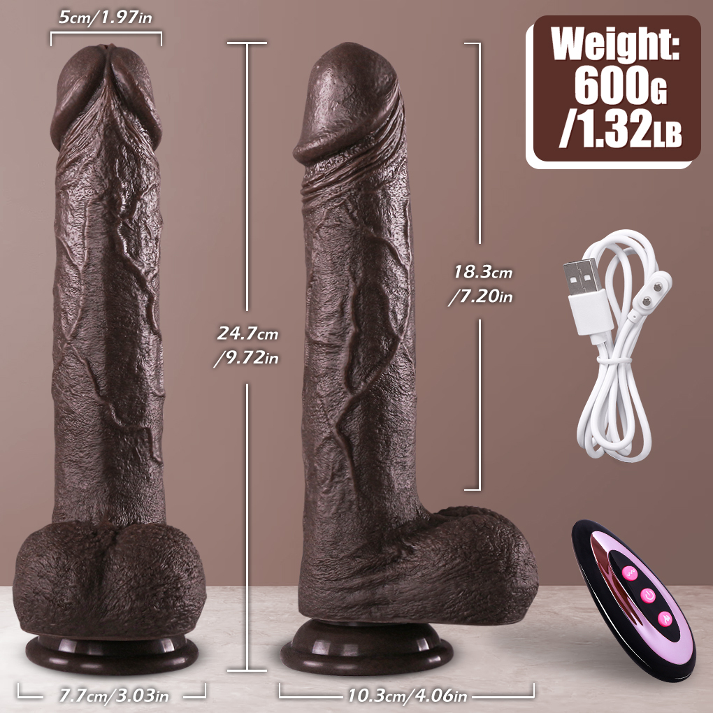 Frank - Isıtmalı İleri Geri Hareketli ve Rotasyonlu Gerçekçi Damarlı Zenci Yapay Penis Vibrator