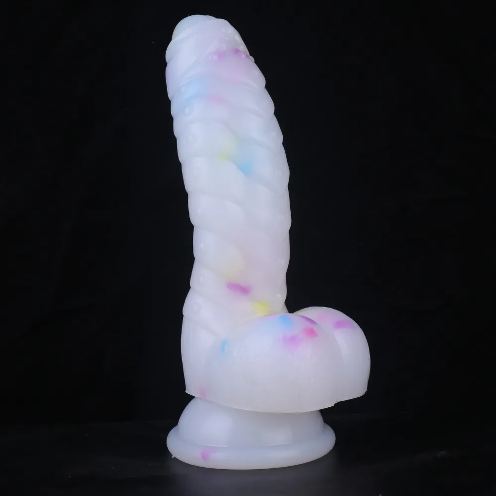 MYST COLOR Dildo Renkli Benekli Tırtıklı U...
