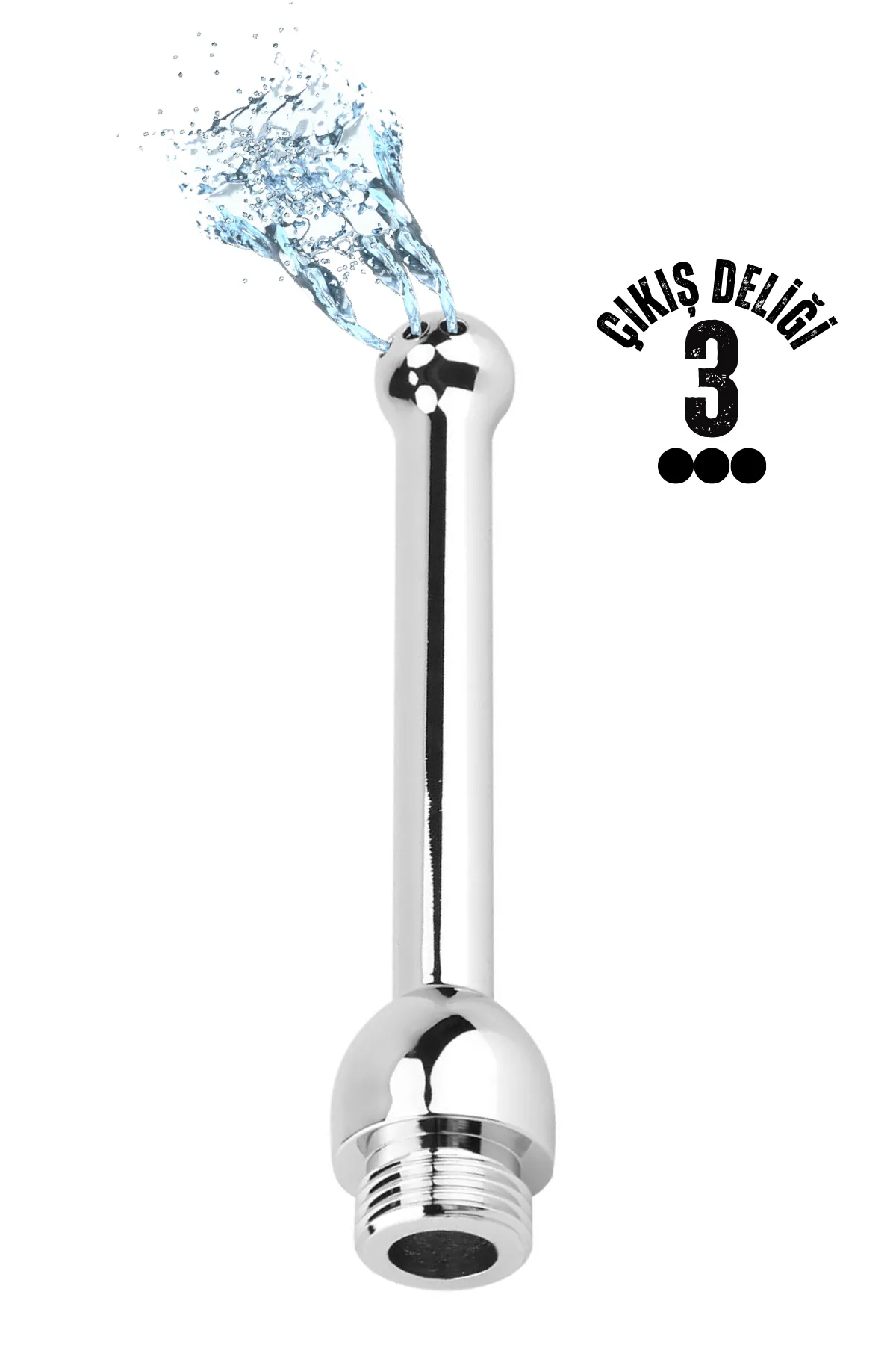 Paslanmaz Çelik Anal Bead Butt Plug 3 Deli...