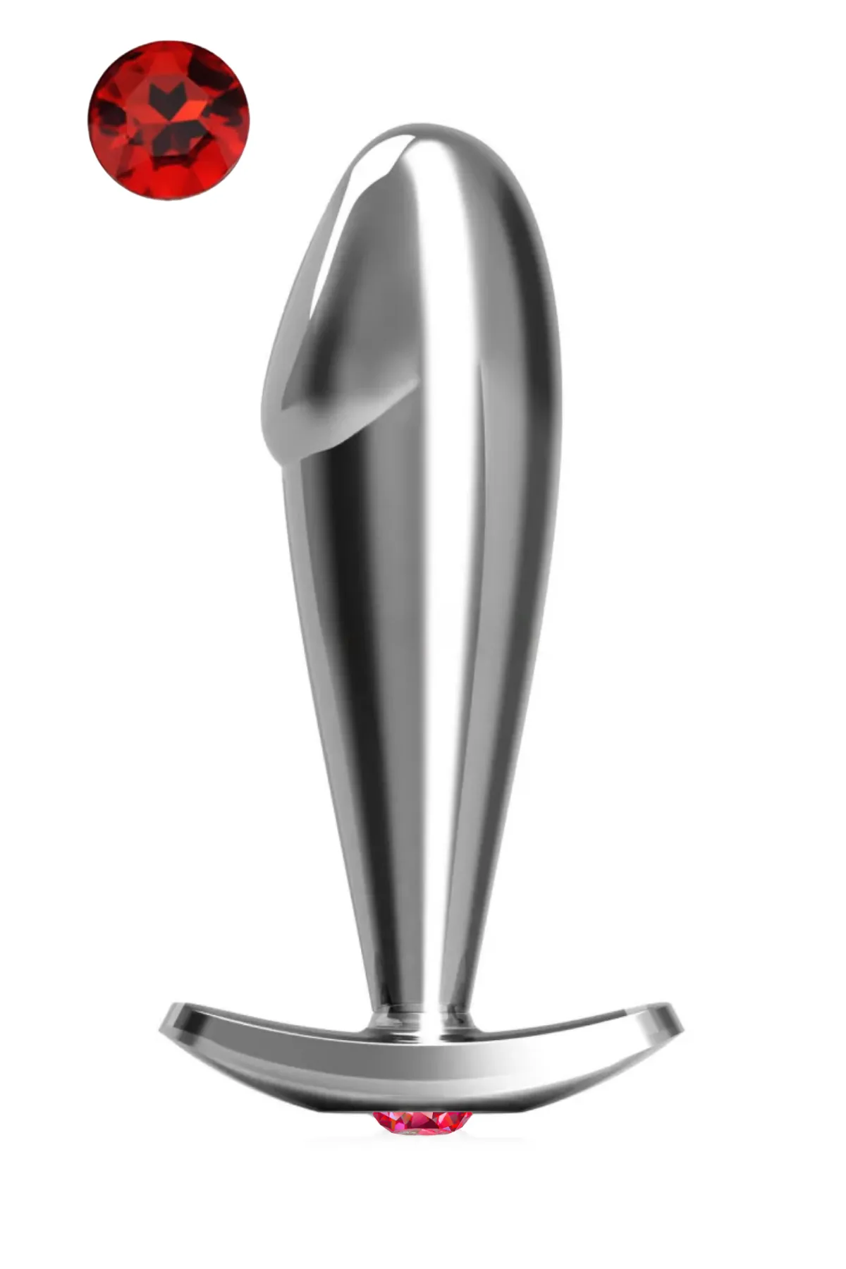 Paslanmaz Çelik Dildo Kırmızı Yuvarlak Müc...