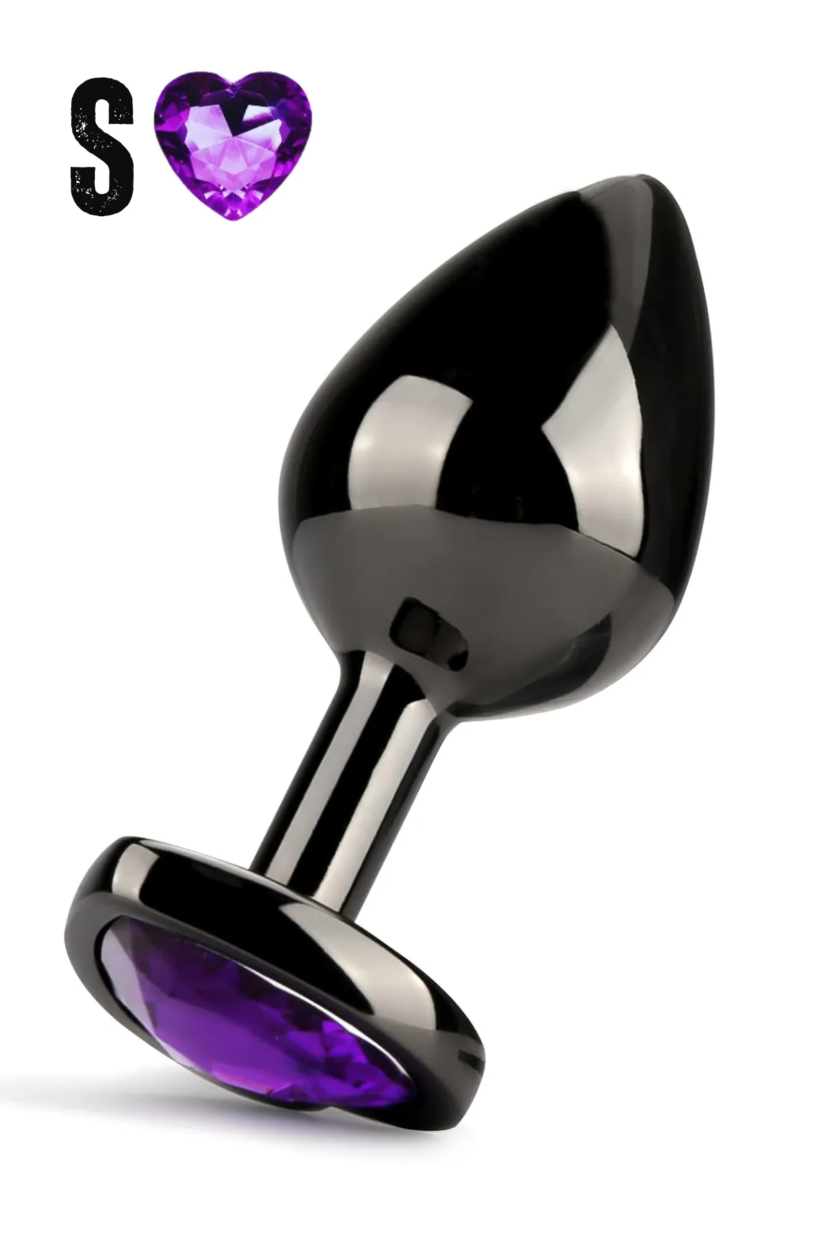 Paslanmaz Çelik Mor Kalpli Mücevher Taşlı ...