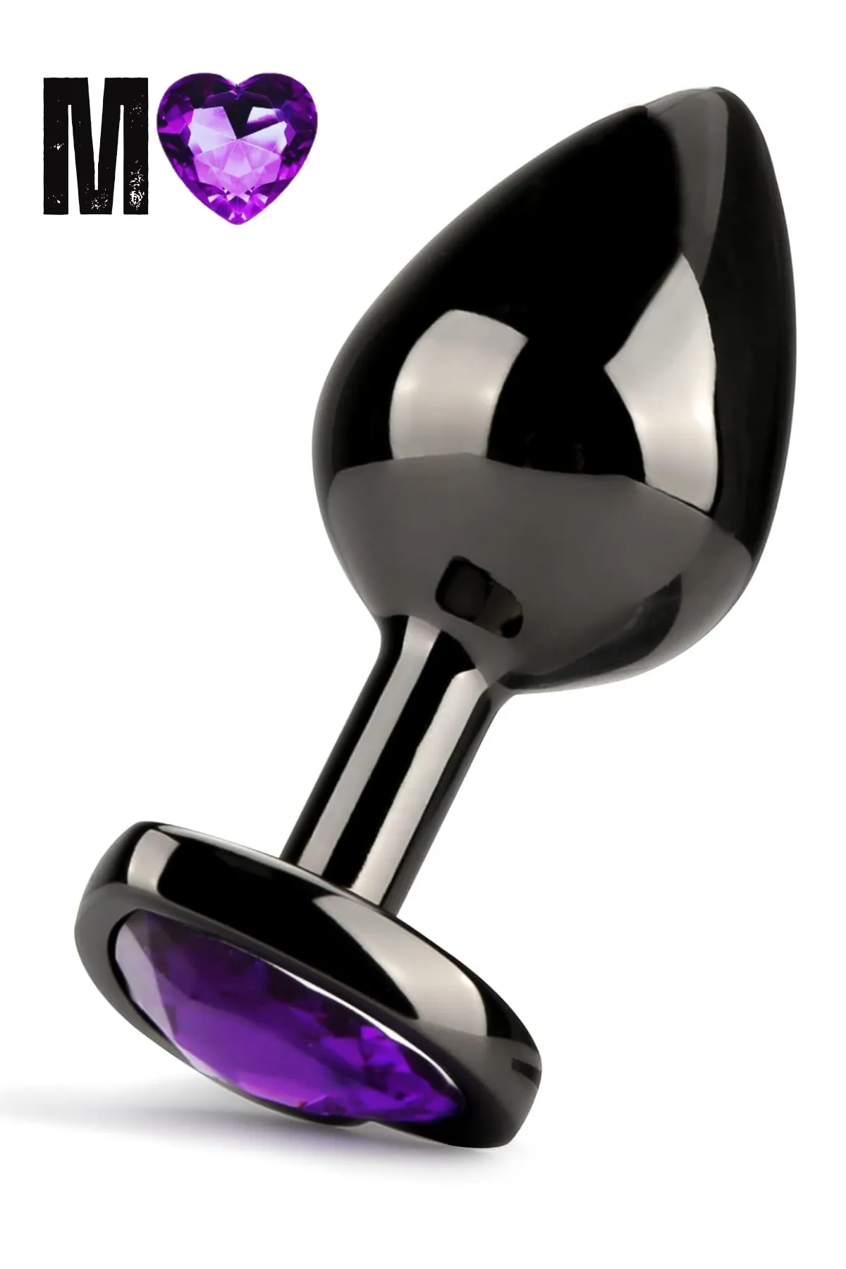 Paslanmaz Çelik Mor Kalpli Mücevher Taşlı ...