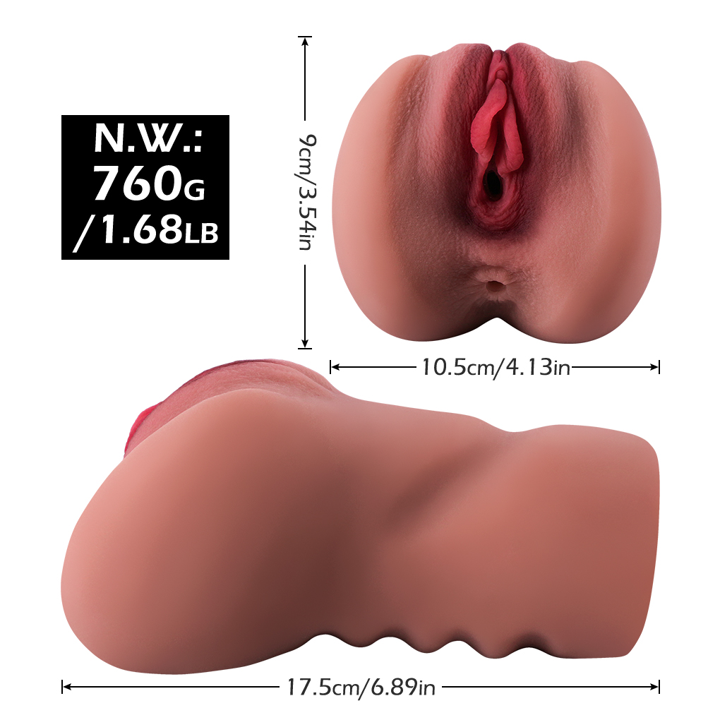 Natasha - Realistik Dokulu Melez Anal Vajinal 2 in 1 Titreşimli Suni Vajina