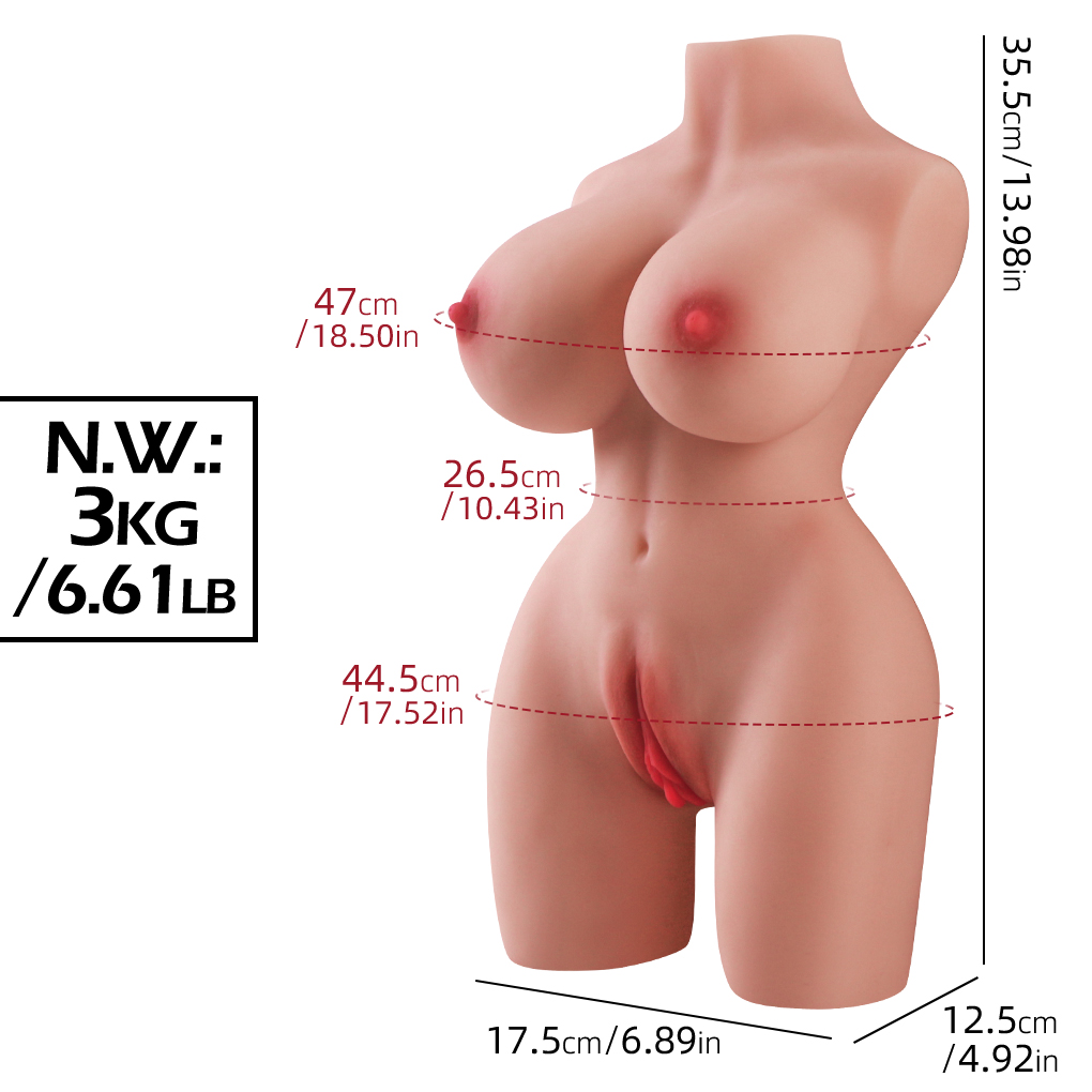 Esfir - Realistik Manken Anal Vajinal 2 in 1 Titreşimli Isıtmalı Suni Vajina