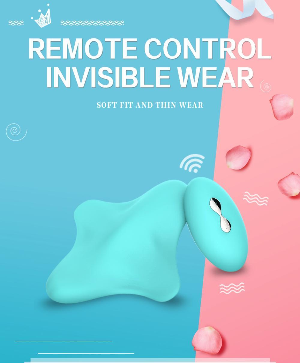 ORZA Kablosuz Kumandalı Gizli Külot İçi Giyilebilir Güçlü Titreşimli Panty Vibratör - Mavi