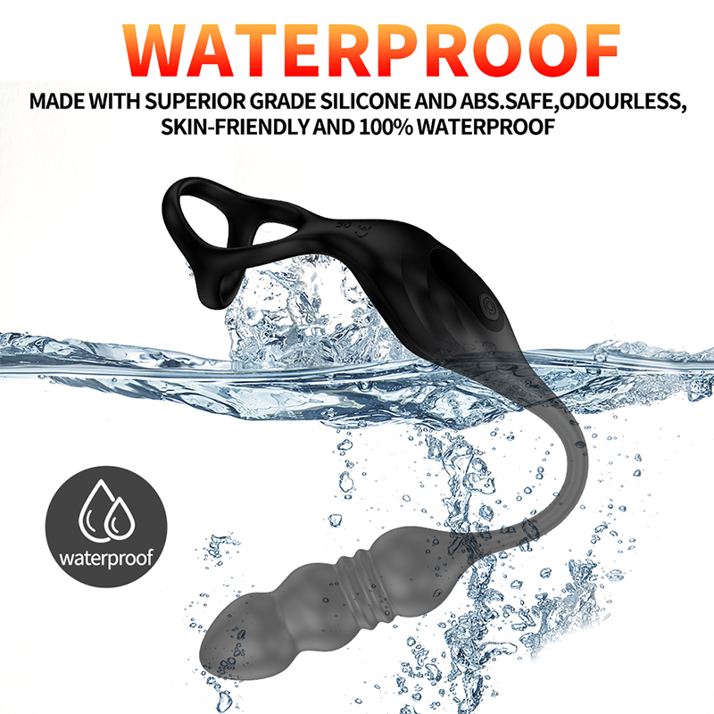 Şarjlı Uzaktan Kumandalı İleri Geri Hareketli Penis Halkalı Boğumlu Perine Prostat Uyarıcı Vibratör