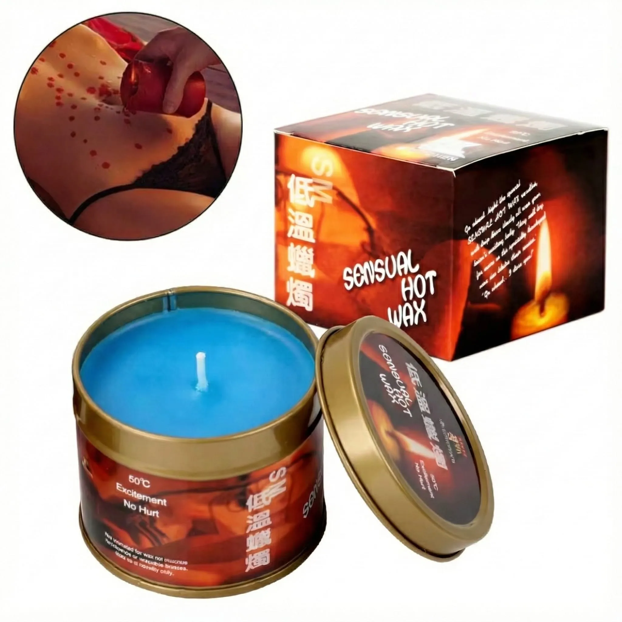 Sensual Hot Wax Blue Massage Candle Kokulu...
