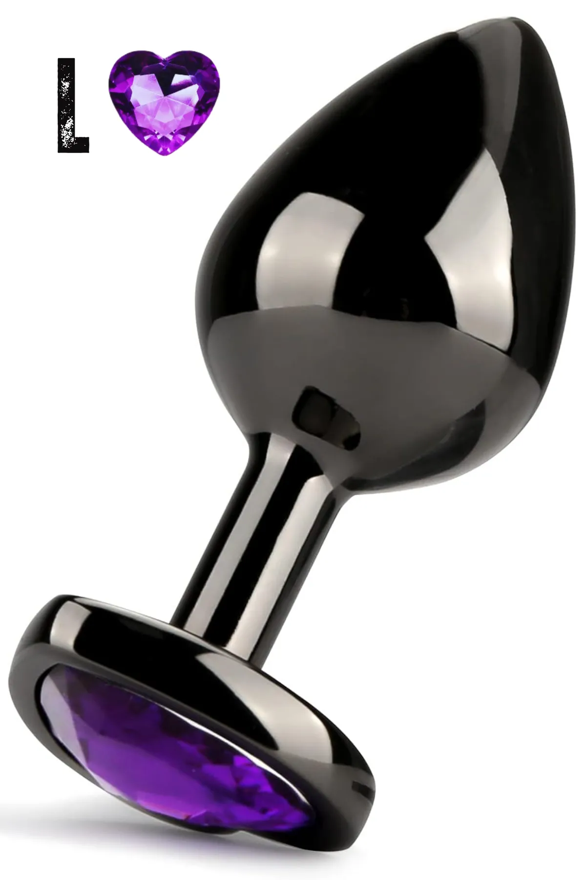 Paslanmaz Çelik Mor Kalpli Mücevher Taşlı ...