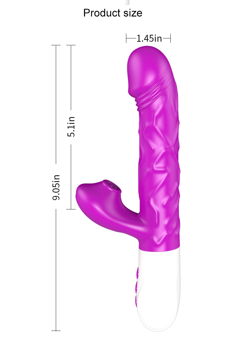 V20 - Şarjlı Akıllı Isıtmalı İleri Geri Hareketli G-Spot ve Klitoris Emiş Uyarıcı 2 in 1 Yapay Penis Rabbit Vibratör