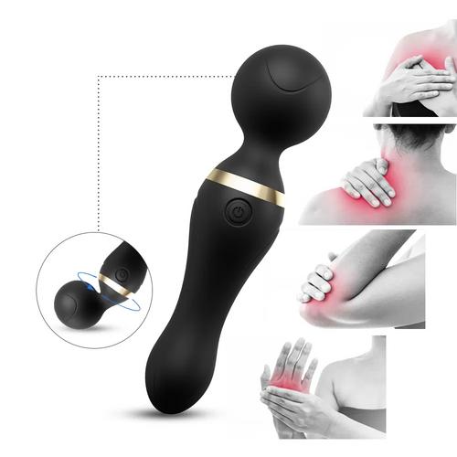 FREEZA 360° Açılı Magic Wand Massager Çok Sessiz Masaj Aleti - Siyah