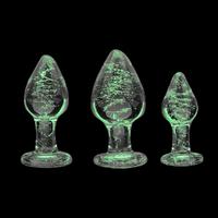 GLOW IN THE DARK Karanlıkta Parlayan Cam Anal Plug Set