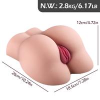 Premium Ass Masturbator Eva - Realistik Anal Vajinal 2 in 1 Titreşimli Suni Kalça Vajina