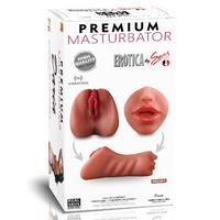 Premium Masturbator Daria - Realistik Dokulu Oral Anal Vajinal 3 in 1 Titreşimli Suni Vajina