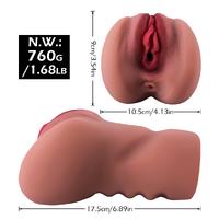 Premium Masturbator Natasha - Realistik Dokulu Melez Anal Vajinal 2 in 1 Titreşimli Suni Vajina