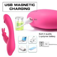 OLLY Manyetik Şarjlı Su Geçirmez 2 in 1 Rabbit Tavşan Vibratör - Pembe