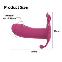 AMANRAYA Klitoris G-Spot ve Anal Uyarıcı 3 in 1 Giyilebilir Kelebek Vibratör - Mor