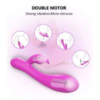 CANTA Şarjlı Çift Motorlu Isıtmalı Klitoris ve G Spot Uyarıcı 2 in 1 Rabbit Vibratör
