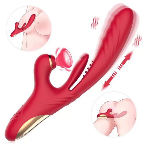 CHICY Titreşimli İleri Geri ve Dil Darbe Hareketli Klitoris Emiş Güçlü 3 in 1 Vibratör