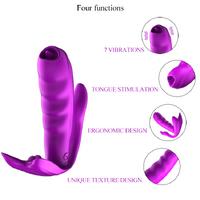 Cute M5 - Şarjlı Kumandalı Akıllı Isıtmalı G-Spot ve Klitoris Uyarıcı Dil Hareketli Giyilebilir 3 in 1 Anal Vibratör