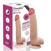 Foreskin Perfection Dildo 22.5 CM - Çift Katmanlı Gerçekçi Kayar Deri Ultra Yumuşak Realistik Yapay Penis Vibrator