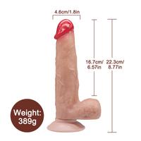 Foreskin Perfection Dildo 22 CM - Çift Katmanlı Gerçekçi Kayar Deri Ultra Yumuşak Realistik Yapay Penis Vibrator