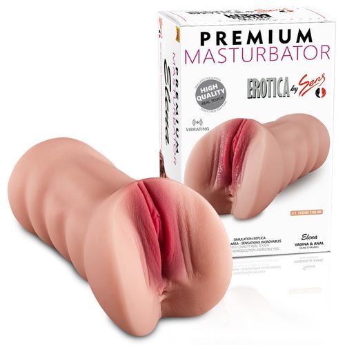 Premium Masturbator Elena - Realistik Dokulu Ten Rengi Anal Vajinal 2 in 1 Titreşimli Suni Vajina