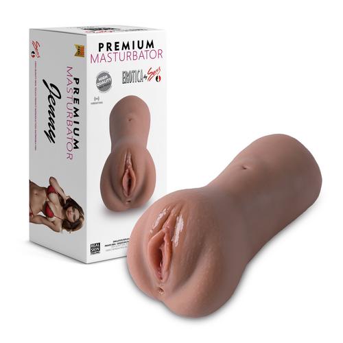 Premium Masturbator Jenny - Realistik Dokulu Oral Anal Vajinal 3 in 1 Titreşimli Zenci Suni Vajina