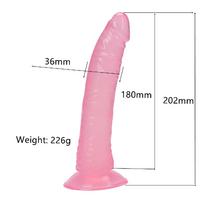 PRETTY BOY Dildo Jel Dokulu Testissiz Yumuşak Penis 20 CM - Pink