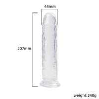 JELLY CLEAR Ultra Yumuşak Dokulu Dildo Testissiz Jel Dokulu Realistik Penis 20 CM - Mor