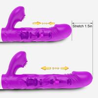 V22 - Şarjlı Akıllı Isıtmalı İleri Geri ve Dil Hareketli G-Spot ve Klitoris Uyarıcı 2 in 1 Yapay Penis Rabbit Vibratör