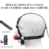 Head Bondage Gag Mouth Ball Kafa Çene Bağlama Tasması Nefes Alabilir Deri Kemerli Fetiş Ağız Topu Head Bondage Gag Mouth Ball Kafa Çene Bağlama Tasması Nefes Alabilir Deri Kemerli Fetiş Ağız Topu